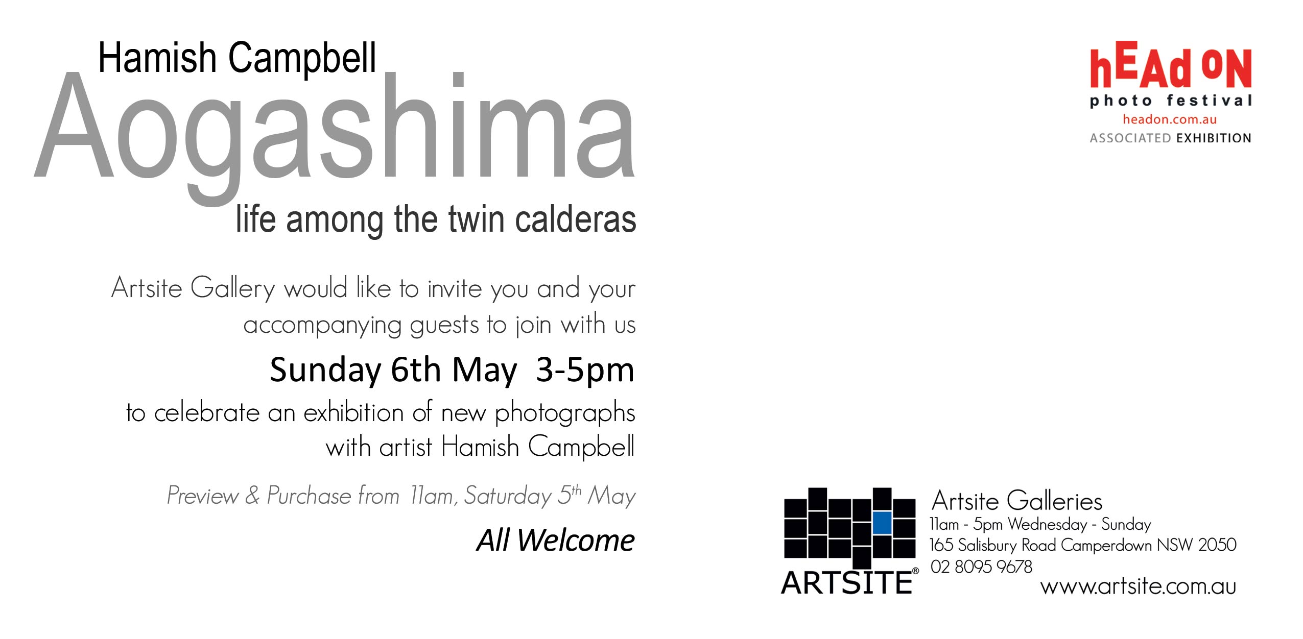 Artsite Contemporary Galleries Exhibition. Hamish Campbell: Aogashima Life between the twin Calderas. Head On Photo Festival 2018, 05-27 May 2018