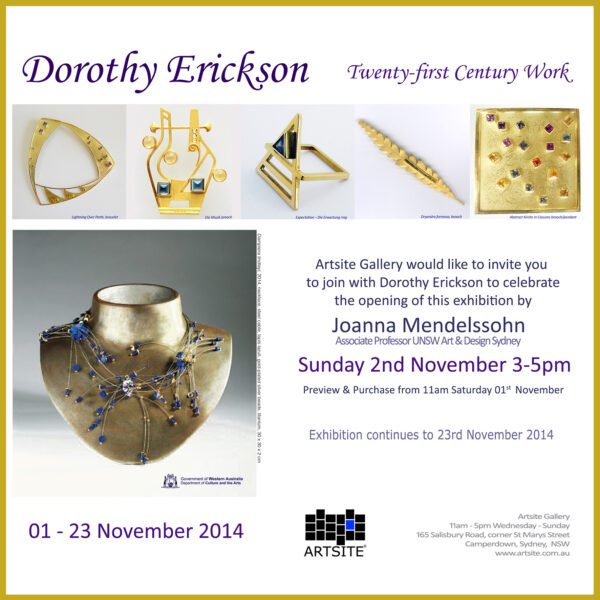 Invitation: Twenty-first Century Work: Dorothy Erickson 01 - 23 November 2014