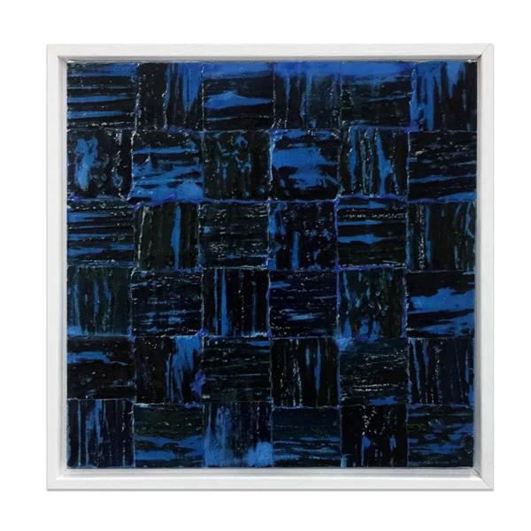 SOLD: Madeleine Tuckfield-Carrano "Meta Tesserae: Midnights in Paris III”2017. Mixed Media on Canvas. Image size: 30x30cm. Framed size: 31x31cm (white). Contemporary Paintings Available Now View in Gallery & Online Artsite Contemporary Sydney