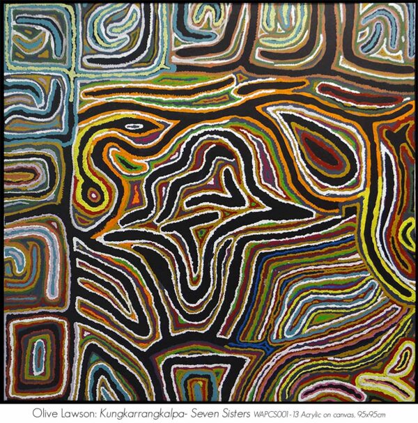 Olive Lawson: Kungkarrangkalpa- Seven Sisters (WAPCS001-13), Acrylic on canvas, 95x95cm.