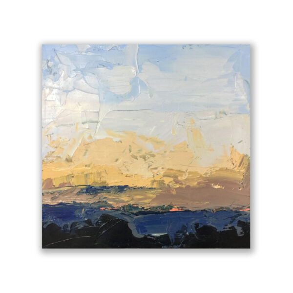 SOLD: Nikki Adams - Last light in Gladesville 2018. Oil on gessobord™, 30x30cm.