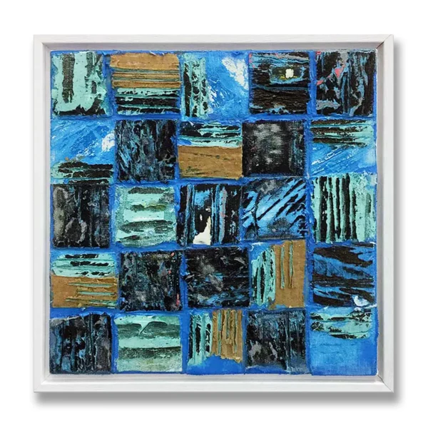 SOLD: Madeleine Tuckfield-Carrano - Metascape - The GPS has no idea where I am, 2017. Mixed Media on Canvas.