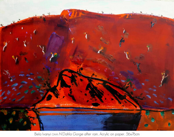 SOLD: Bela Ivanyi OAM - N'Dahla Gorge after Rain. Artsite Contemporary Galleries Australia