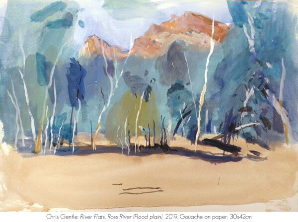 SOLD: Chris Gentle - River Flats (Flood Plain) Ross River, 2019. Artsite Contemporary Galleries Australia.