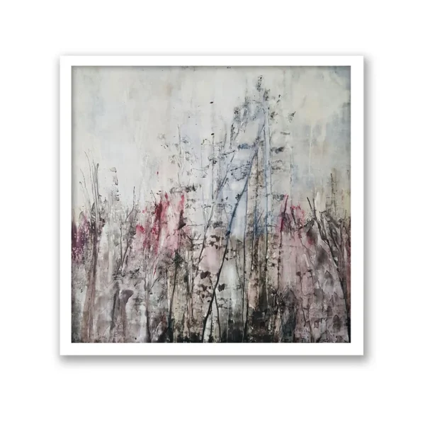 SOLD: Claudio Valenti - Untitled (Wildflowers), 2020. Oil and mixed media on panel. Framed 61x61cm. | Shop Artsite Online