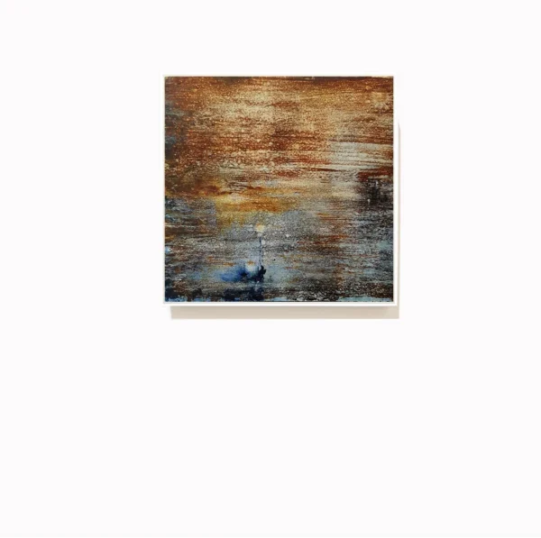 SOLD: Claudio Valenti - Under a Starry Night, 2020. Oil and mixed media on panel. Framed 31x31cm. | Shop Artsite Online