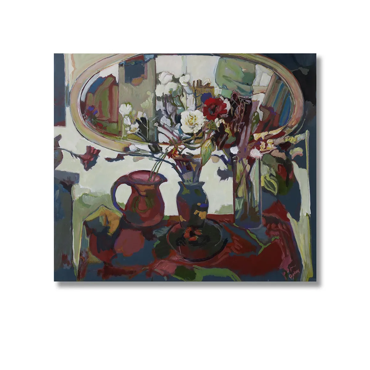 SOLD: Oval Mirror, 2020 Acrylic on Canvas, 70x80cm This Painting has been acquired by The Brisbane Girls Grammar School Collection, Queensland.