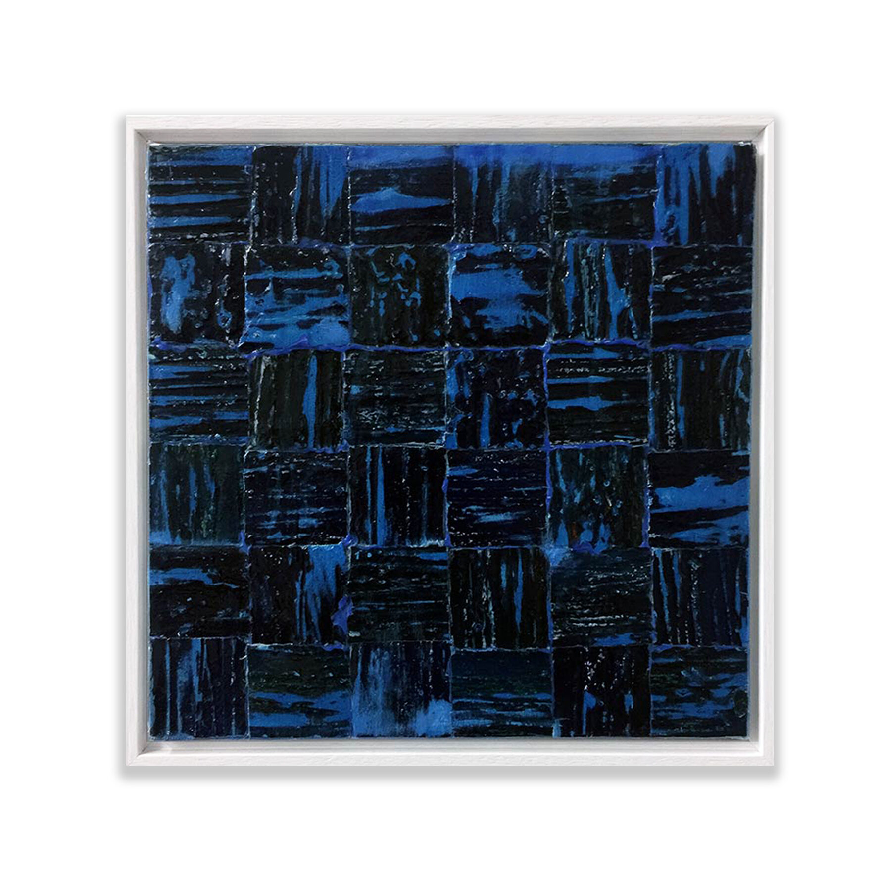 SOLD: Madeleine Tuckfield-Carrano "Meta Tesserae: Midnights in Paris III”2017. Mixed Media on Canvas. Image size: 30x30cm. Framed size: 31x31cm (white). Contemporary Paintings Available Now View in Gallery & Online Artsite Contemporary Sydney