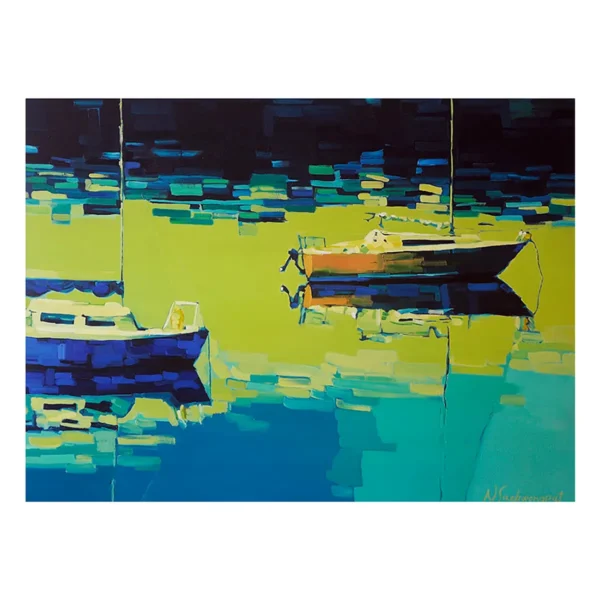 SOLD: Nikki Adams - Drifting Together, Drummoyne, 2015. Oil on Canvas, 110x 86cm.