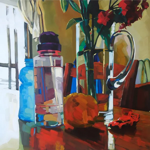 SOLD: Nikki Adams - A Mum’s Still Life, 2016. Oil onCanvas. 91x91cm | Artsite Contemporary, Sydney