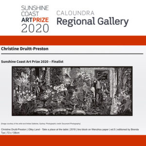 Christine Druitt-Preston | Finalist | Sunshine Coast Art Prize 2020 | Caloundra Regional Gallery.