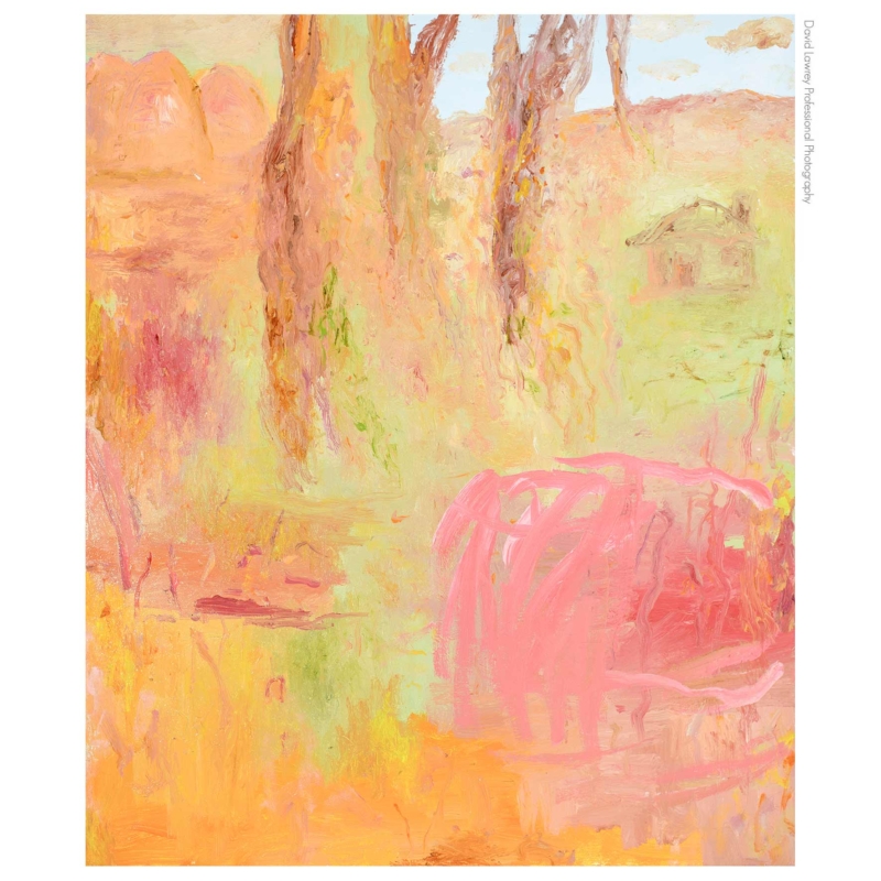 SOLD: Behind the trees, 2020 Oil on Canvas, 60x51cm. John Edwards: A Painted Journey. April 2021 | Solo Exhibition | Artsite Contemporary, Sydney