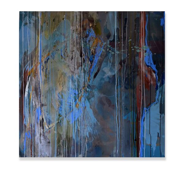 SOLD: Judy Trick - Minamurra's Tides, 2016. Mixed-media on canvas. 100x100cm.