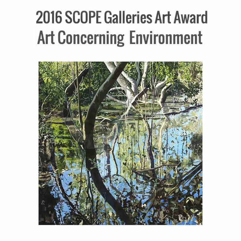 Graham Marchant, finalist 2016 SCOPE  Contemporary Art Award for his painting Wetlands (Lane Cove).