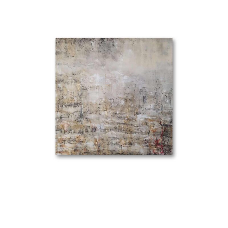 Claudio Valenti | Artist | Artsite Contemporary, Sydney SOLD: Claudio Valenti - Clouds are Closing In, 2019. Oil and mixed media on panel. Framed 31x31cm.
