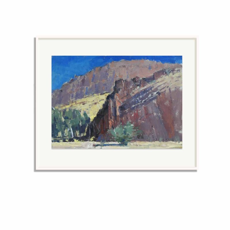 SOLD: Daniel Pata - Cliffs and Trees NT, 2019. Oil on Card, 21x30cm (Framed size: 34x42cm). | Oil paintings and Drawings available | Browse in Gallery | Acquire Online | Artsite Contemporary Sydney