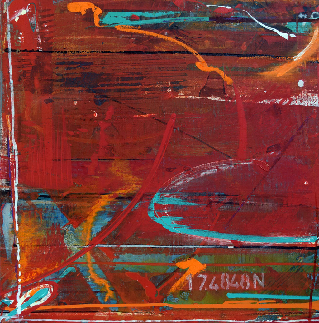 Judy Trick: Danson 2021, Oil/MixedMedia/Canvas 60x60cm
