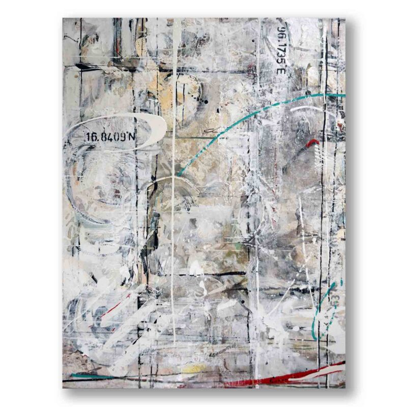 SOLD: Judy Trick - Abugida, 2021 Mixed-media on canvas, 122x96cm