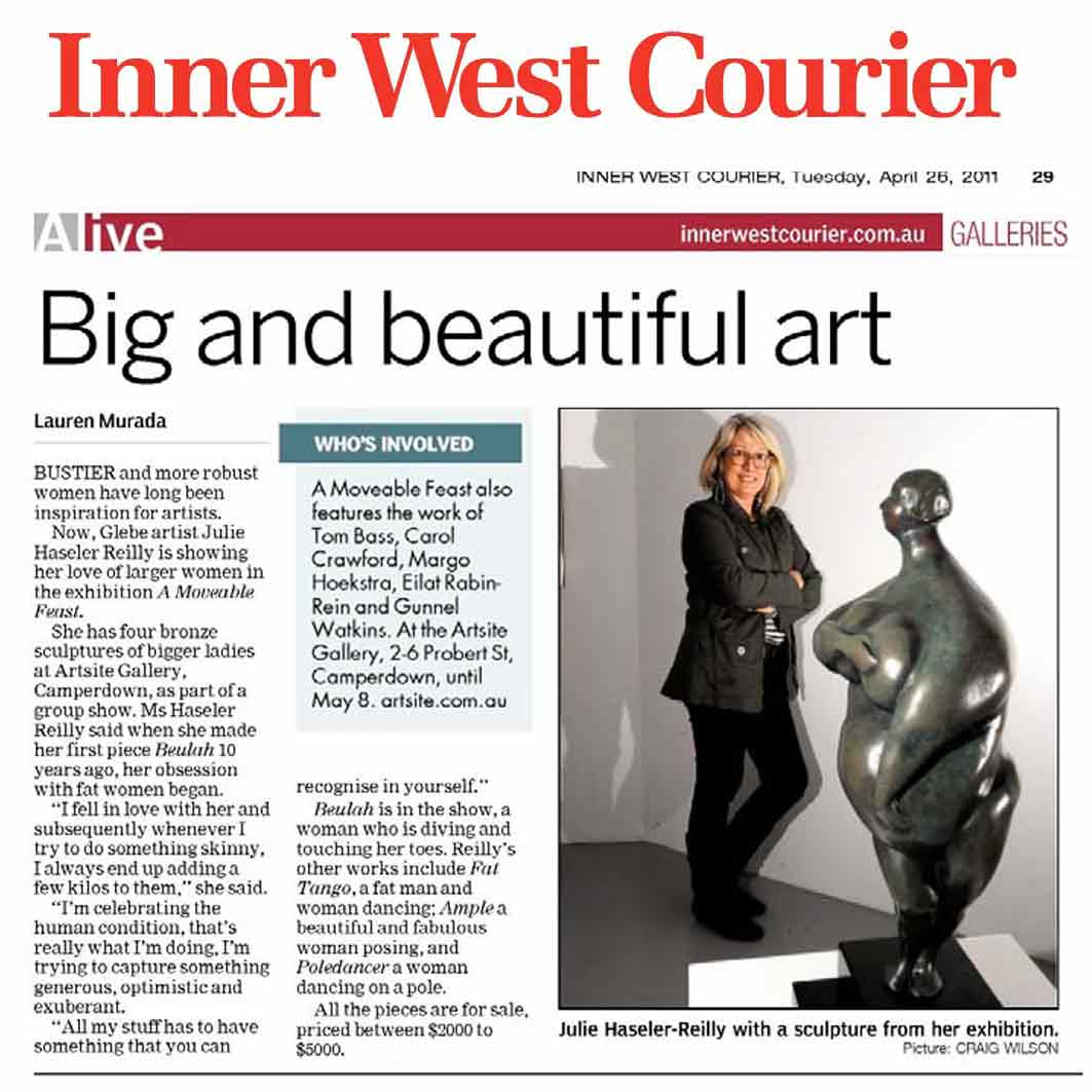 Inner West Courier | Big and Beautiful Art by Lauren Murada | page 29 | 26 April 2011. A Moveable Feast - Sculpture to Tantalise the Senses.