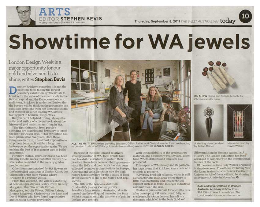 The West Australian | Showtime for WA jewels | Arts | Stephen Bevis | page 10 | September 8, 2011
