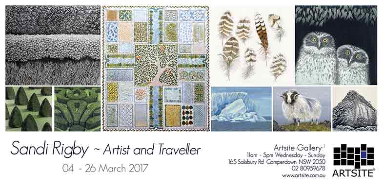 Sandi Rigby: Artist and Traveller, 04 - 26 March 2017, Artsite  Contemporary exhibition archives.