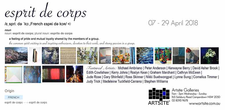 Esprit de Corps, 07 - 29 April 2018, Artsite  Contemporary exhibition archive.