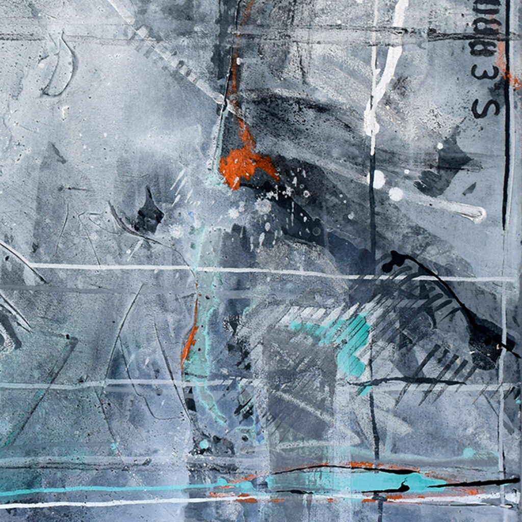 detail -Judy Trick: Vertigo 2021, Oil/MixedMedia/Canvas 100x100cm