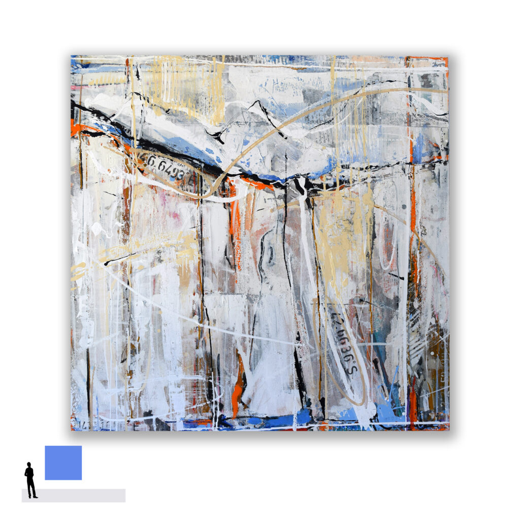 Judy Trick: Vertigo 2021, Oil/MixedMedia/Canvas 100x100cm | Exhibited Finalist | 2022 Inaugural Harden Murrumburrah Landscape Acquisitive Art Prize