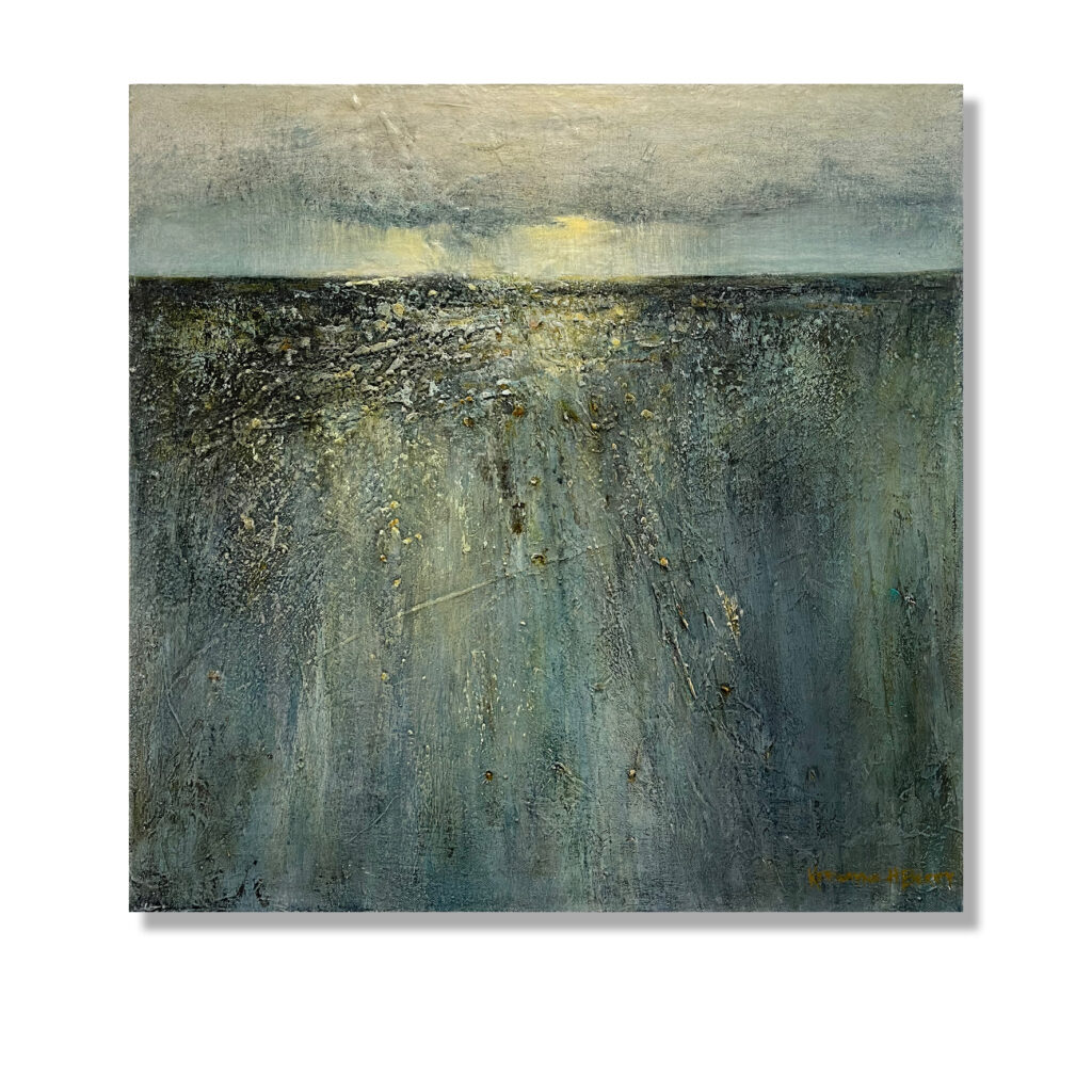 SOLD: Kerwayne Berry Radiance Released (Cronulla) 2021. Mixed Media on Canvas. 61x61cm. Artsite Contemporary Galleries