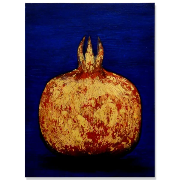 SOLD: Madeleine Tuckfield-Carrano ~ Pomegranate - The first fruit of Eve and Adam, 2011. Oil Mixed Media on Canvas. Image Size: 92x122cm. Artsite Contemporary Australia.