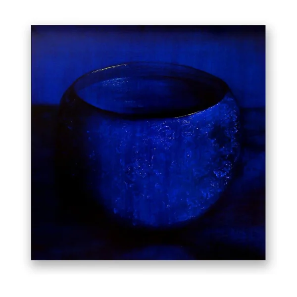 SOLD: Madeleine Tuckfield-Carrano - The Blue Bowl. Oil/Mixed Media on Canvas, image size: 61x61cm