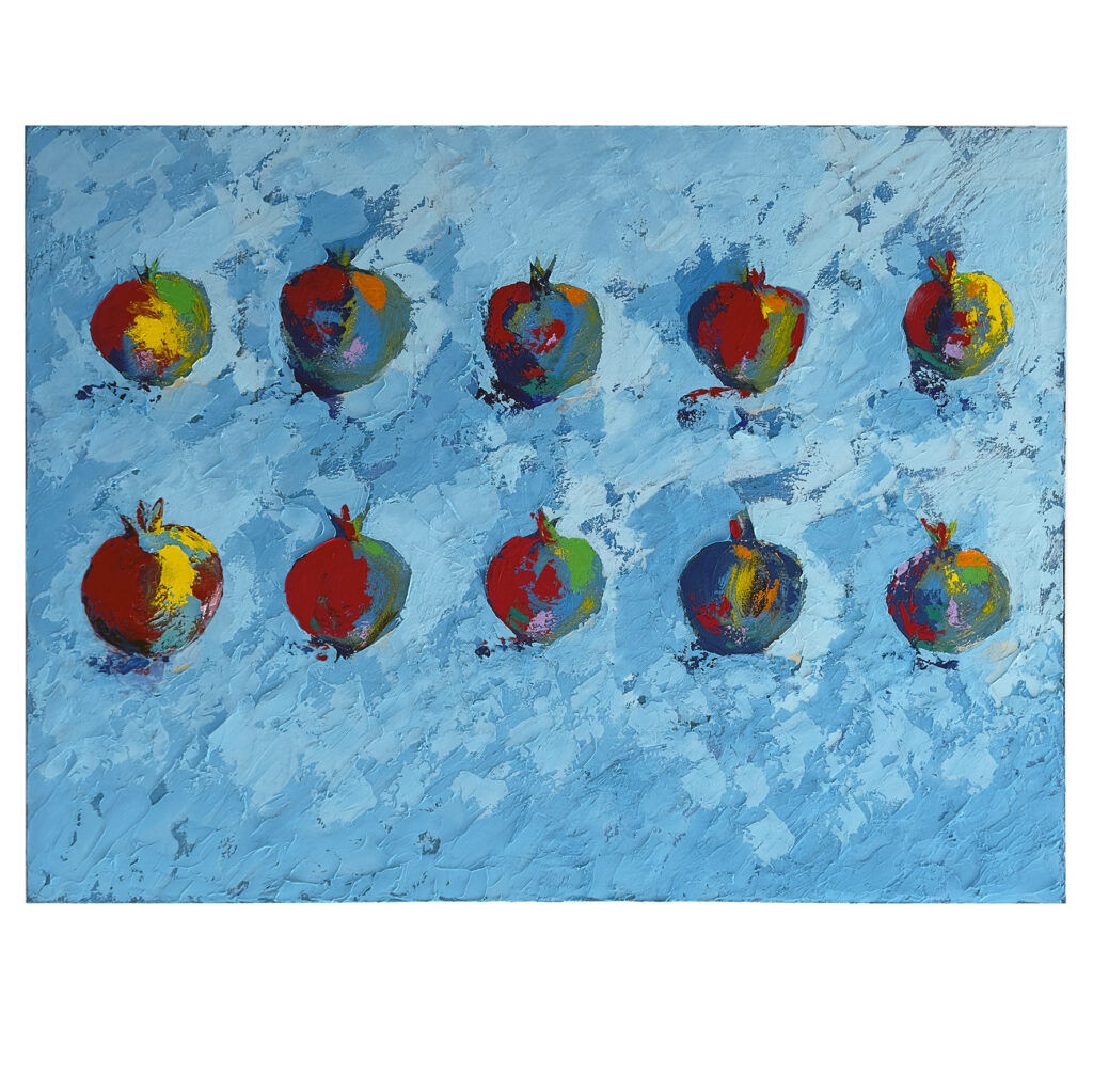 Madeleine Tuckfield-Carrano: Summer Pomegranates #II, 2021 | Artsite Contemporary, Sydney | Shop Artsite Online | Shop In Gallery