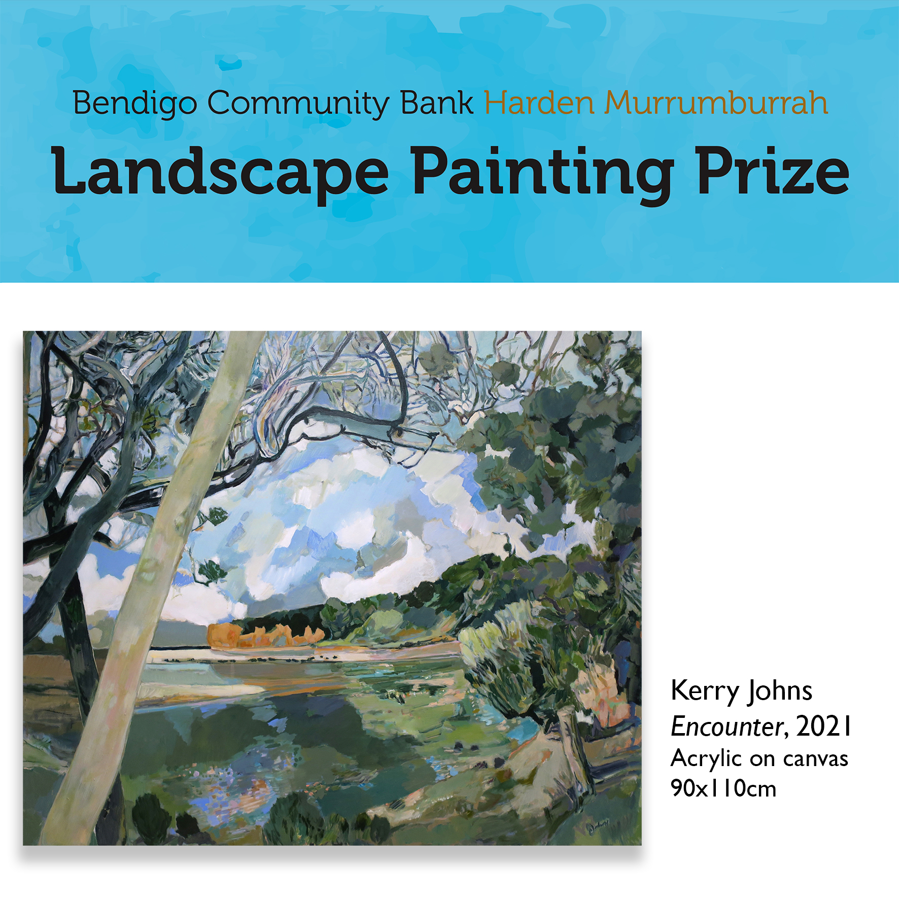 Kerry Johns: Encounter 2021, Acrylic/Canvas | Finalist | 2022 Inaugural Harden Murrumburrah Landscape Acquisitive Art Prize