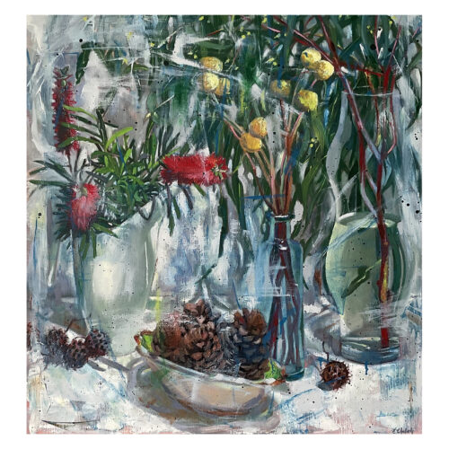 Erika Cholich Australian bush blooms collected pods original oil painting exhibition Artsite Contemporary, Sydney Browse | Acquire | Collect