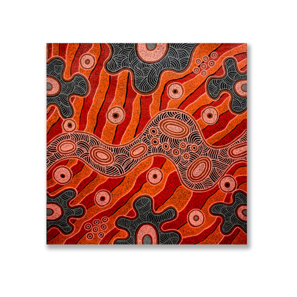 Sold ~ Kathryn Queama Kungkarangkalpa ~ The Seven Sisters (X1963-19), 2019 Approximate image size: 89x89cm, Acrylic on Linen.