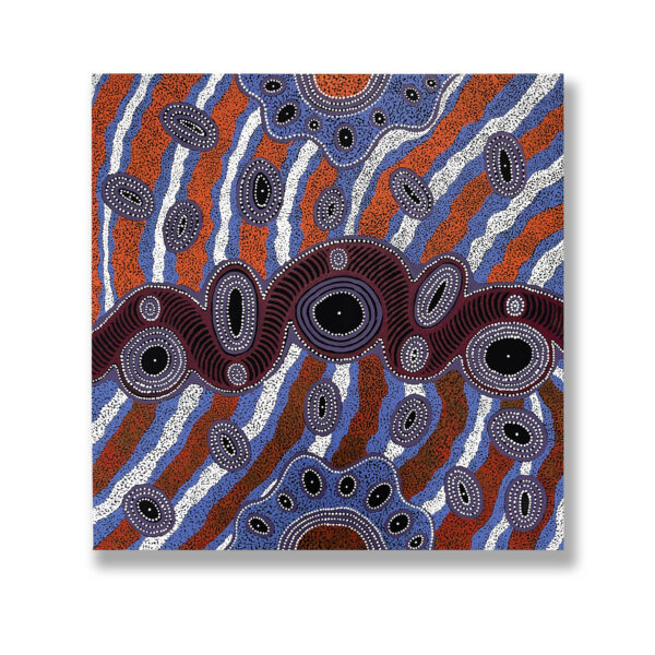 Kathryn Queama Kungkarangkalpa – The Seven Sisters (X1945-19), 2019 Approximate Image size: 90x90cm, Acrylic on canvas