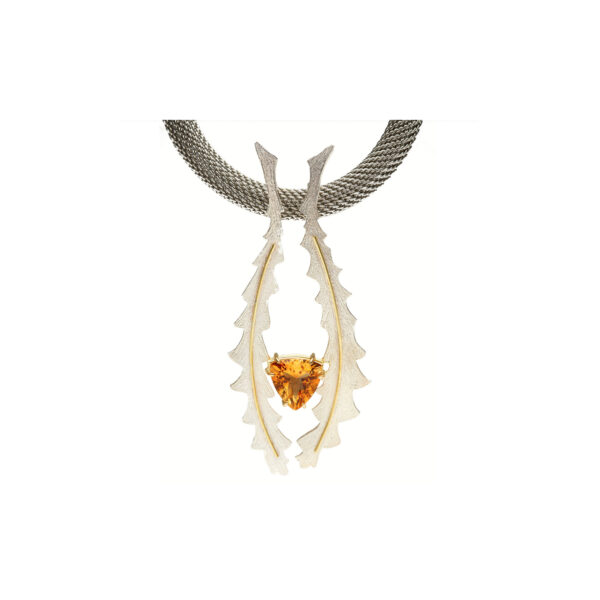 Detail: Dorothy Erickson: Dryandra neckpiece for May I – Hesperia Collection, 2023. Dorothy Erickson ~ Hesperia: Più di Cinquante – Celebrating 50+ years of making jewellery. 03 - 25 February 2024. Artsite Contemporary Sydney Australia.