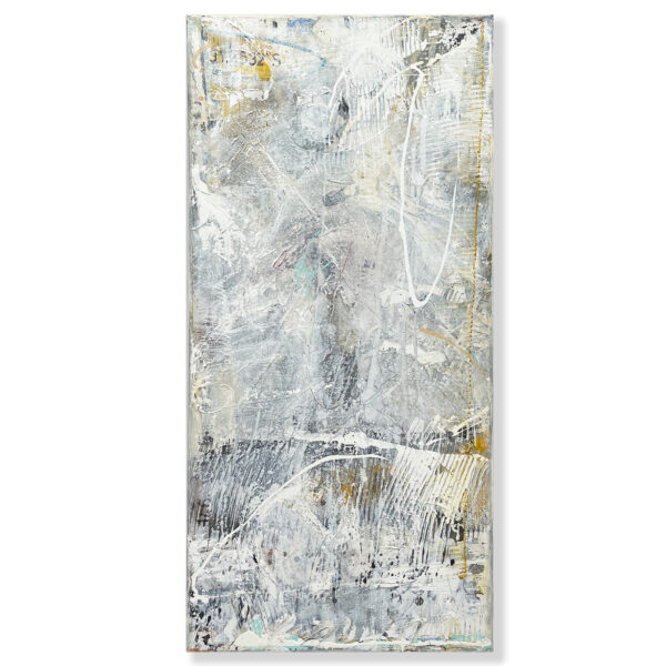 SOLD: Judy Trick: East Coast Low, 2022. Mixed Media on canvas. 137cm x 67cm. Artsite Contemporary Australia.