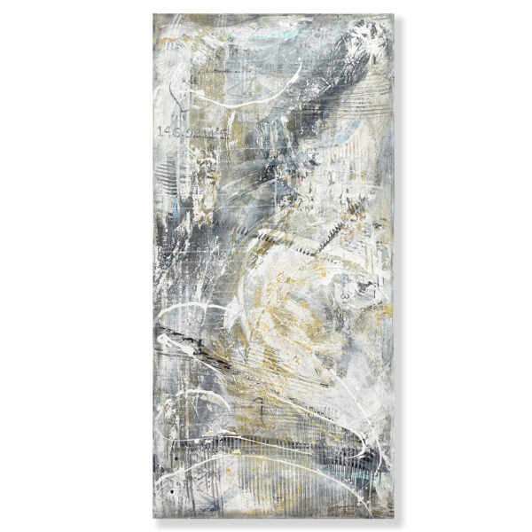 SOLD: Judy Trick: La Niña, 2022. Mixed Media on canvas. 137cm x 67cm. Artsite Contemporary Australia.