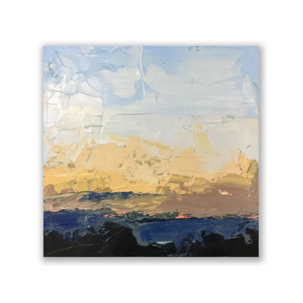 SOLD: Nikki Adams - Last light in Gladesville 2018. Oil on gessobord™, 30x30cm.