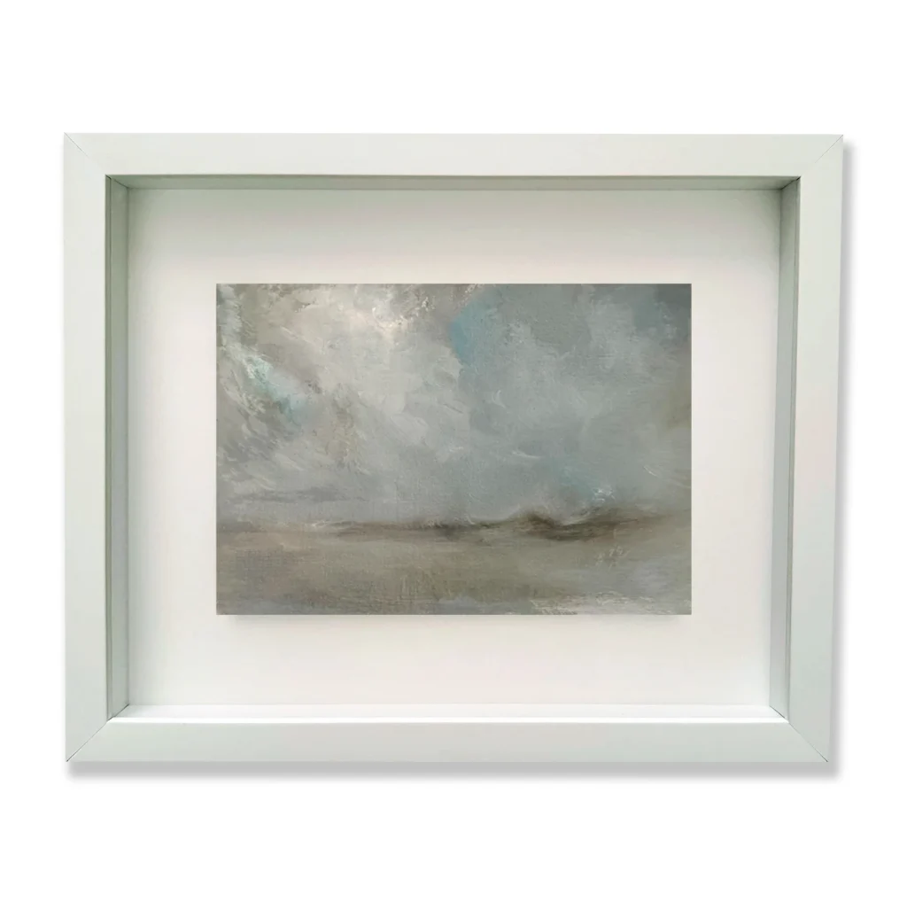 Francesca Raft: Landscape Sketch #2, 2023 Oil on paper, 15 cm x 21cm. Framed size: 28.5 cm x 34.5 cm FRANCESCA RAFT | Reflections in Light Solo Exhibition 08 – 30 June 2024 Artsite Contemporary Gallery Sydney Australia