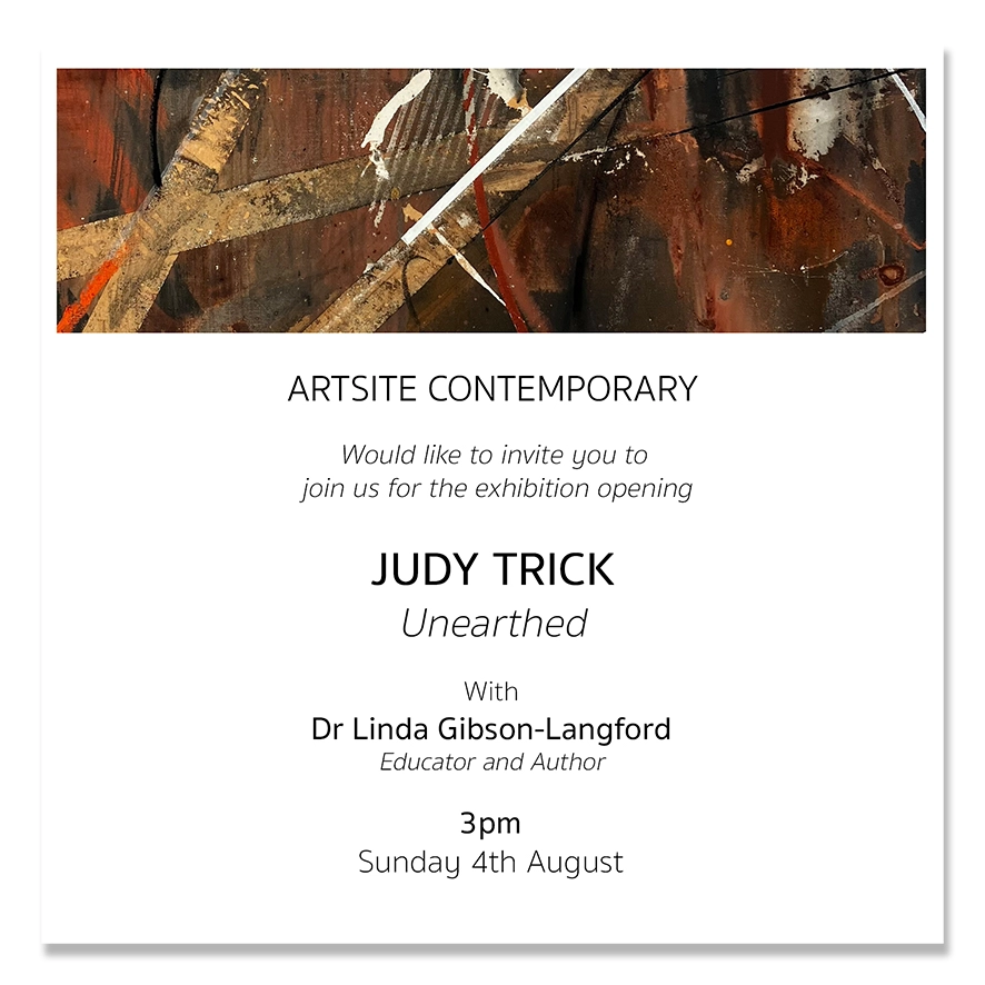 Judy Trick | Unearthed | Solo Exhibition 2024 | 03 - 25 August 2024. Artsite Contemporary, Art Gallery, Sydney, Australia.