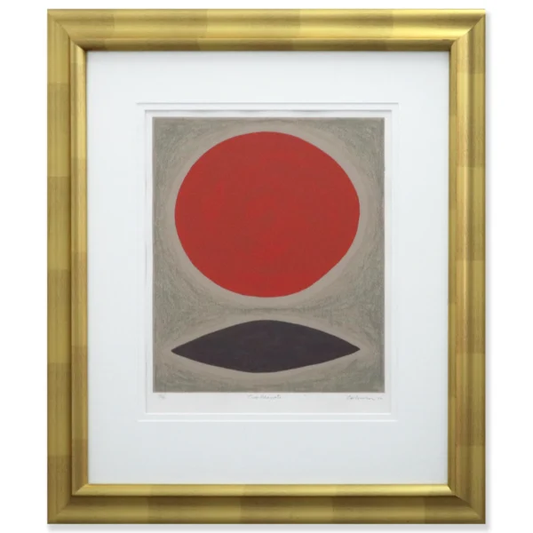 John Coburn: Two planets, 16/75, 2002 Screenprint. Image size approx: 40x34cm. Framed size: 76x66cm ©The Artist all rights reserved.