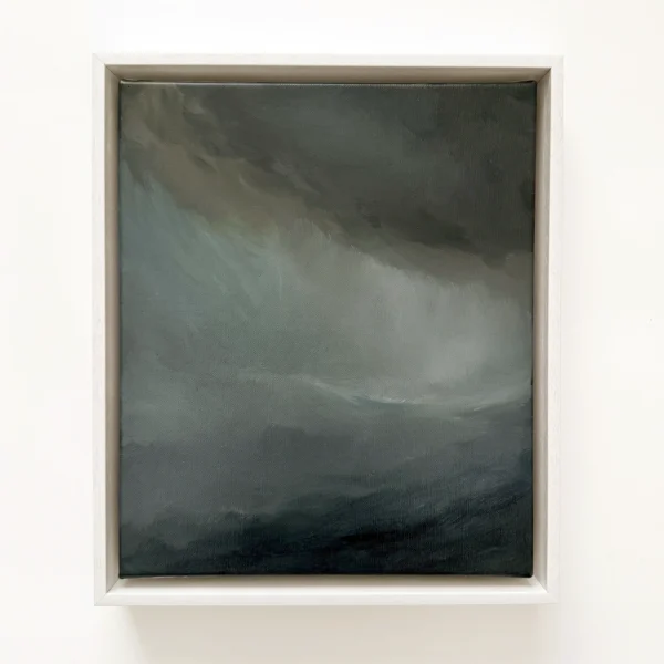 Francesca Raft: Out to sea, 2024 Oil on linen, 25cm x 31cm. Framed size: 29 cm x 34 cm