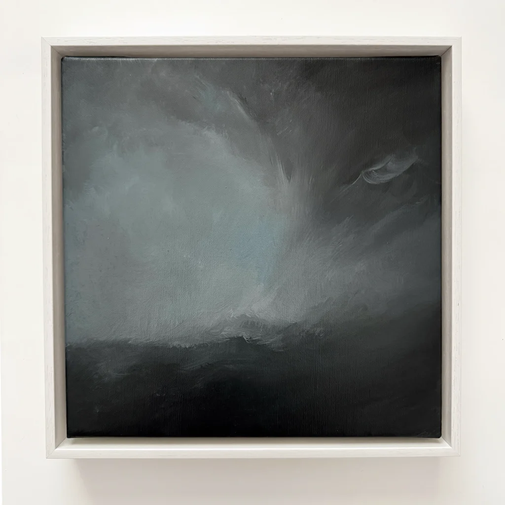 Francesca Raft: What rises from the deep, 2024 Oil on linen, 31cm x 31cm. Framed size: 34 cm x 34 cm.