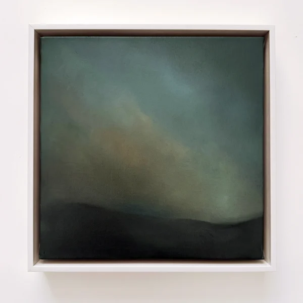 Francesca Raft: Monaro sky, 2021 Oil on linen, 31cm x 31cm. Framed size: 34 cm x 34 cm. FRANCESCA RAFT | Reflections in Light Solo Exhibition 08 – 30 June 2024 Artsite Contemporary Gallery Sydney Australia