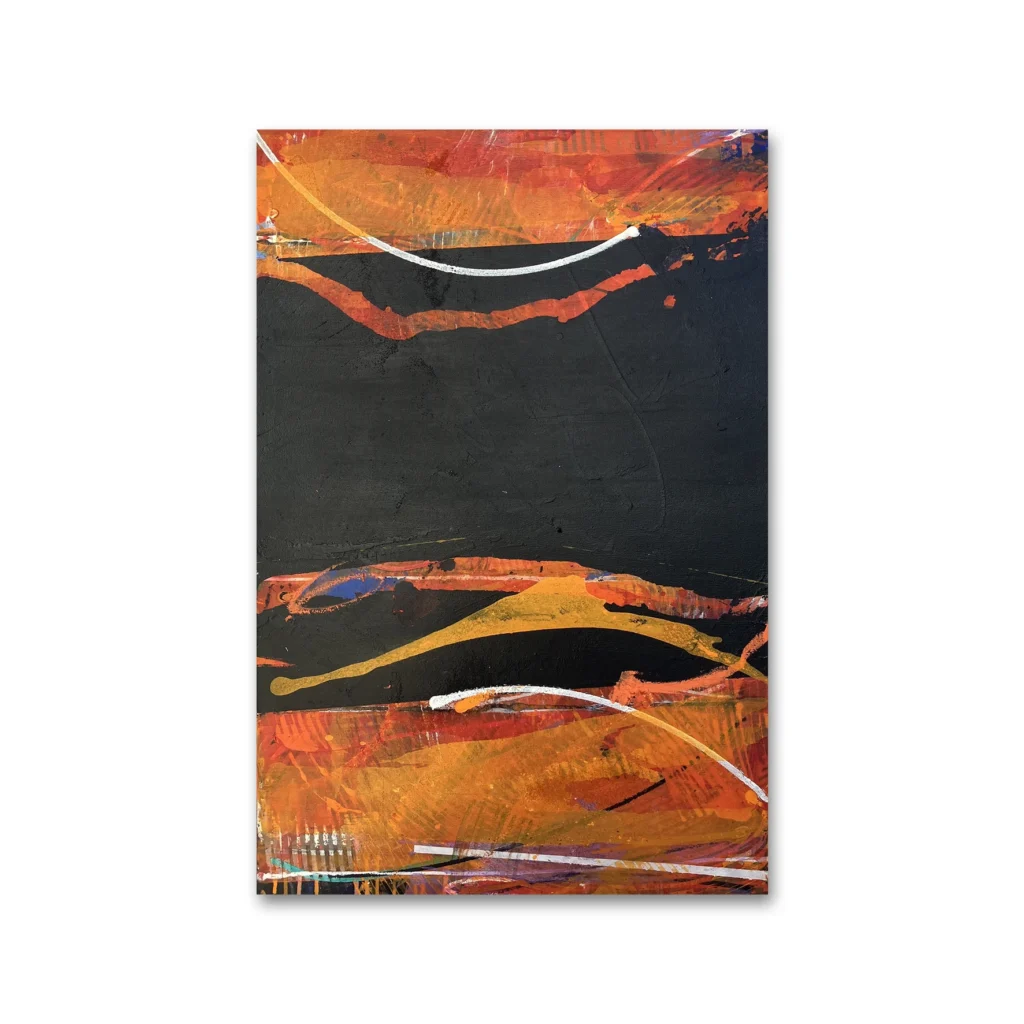 Judy Trick: Watarrka, 2024 Mixed-media on canvas. 92 cm x 61 cm. JUDY TRICK | Unearthed. Artsite Contemporary Galleries 03 – 25 August 2024