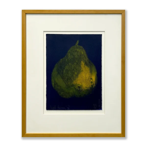 Sold ~ Madeleine Tuckfield-Carrano: Night Pairing #II (Series 02). Combined process, Mixed Media PrintWork on hand torn 100% Rag Paper. Natural wood framed. Variable Paper/Image size: 38x28cm. Framed Size: 64x52cm