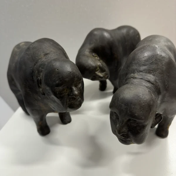 Lauri Smith: The Secret Conversation of Snow Yaks, 2024 Cast Forton stone & iron. (Set of 3). Dimensions variable