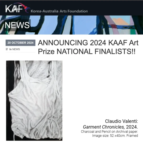 Claudio Valenti finalist 2024 KAAF Art prize.